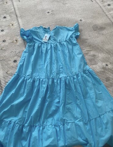 кыргыз кийими: Детское платье, цвет - Синий, Новый