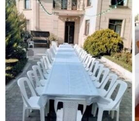 Avadanlığın icarəsi: Tədbirlərin təşkili. Ki̇rayə stol stul, i̇carə masa və oturacaqlar — 10