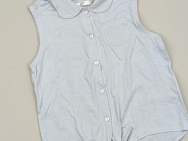 biała koszula kopertowa: Сорочка 5-6 р., стан - Ідеальний, візерунок - Однотонний, колір - Блакитний