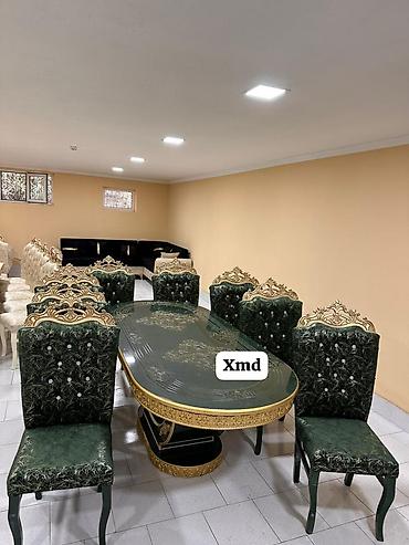 bağca stolu: Qonaq otağı üçün, Yeni, Açılmayan, Dördbucaq masa, 6 stul — 1