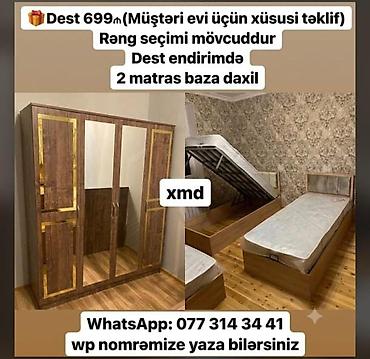 Masa və oturacaq dəstləri: Masa və 6 stul dəsti – Xmd • Komplekt: 1 yemək masası + 6 ədəd stul — 241