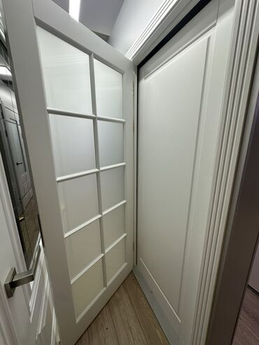 стекло для шкафа: Межкомнатная дверь со стеклом, МДФ, Окрашенная, цвет - Белый