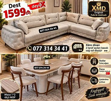 XMD orijinal fabrik istehsalı mebel dəsti - Künc divan: 2 tərəf