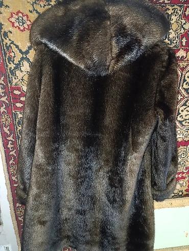 Шубы: Шуба, Норка, По колено, С капюшоном, 4XL — 6
