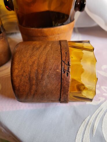 Čaše: Servis nov duvano staklo,koza za zestoko pice. 70,80te — 15