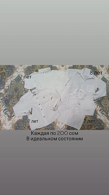 Белые рубашки для мальчиков: - Возраст: 7 лет (3 модели) и 8 лет (1