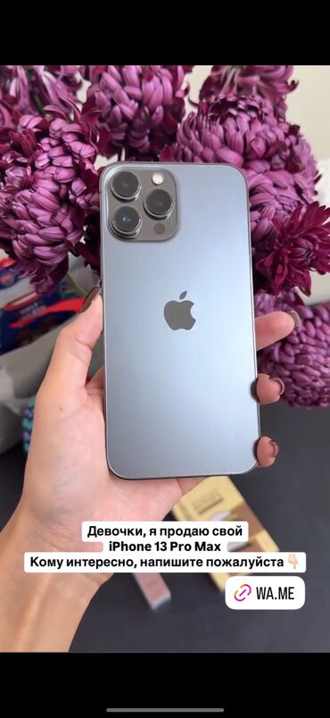 наушник на айфон: IPhone 13 Pro Max, Б/у, 256 ГБ, Space Gray, Наушники, 83 %