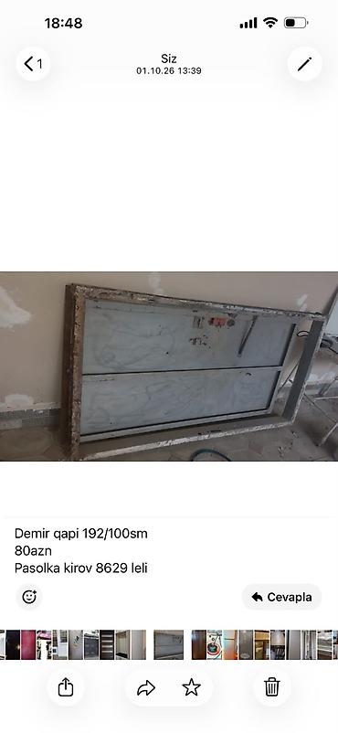 col qapıları: Demir qapi 192/100sm
80azn
Pasolka kirov 8629 leli — 1