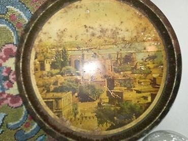 cirkab su masini satisi: Retro Dekorativ divar boşqabı – şəhər panoraması təsviri - Material — 1