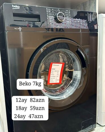 kredit maşınlar: Paltaryuyan maşın Beko, 7 kq, Yeni, Avtomat, Qurutma var, Kredit var, Rayonlara çatdırılma, Pulsuz çatdırılma