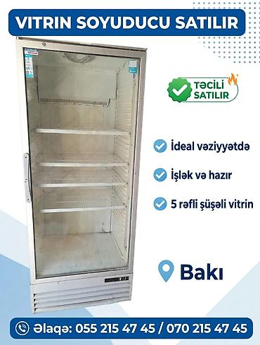 Vitrin tipli şüşəli soyuducu - 5 rəfli geniş vitrin quruluşu - Şəffaf
