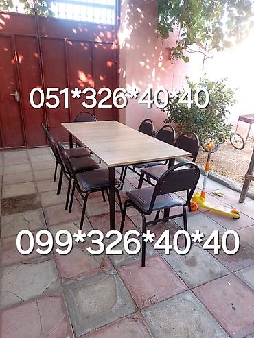bag stullari: Qonaq otağı üçün, Yeni, Açılmayan, Dördbucaq masa, 8 stul — 5