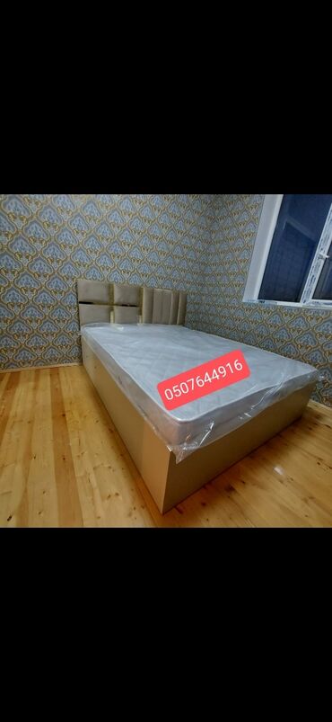 Кровати: Новый, Двуспальная кровать, Без подьемного механизма, С матрасом, Без выдвижных ящиков, Азербайджан