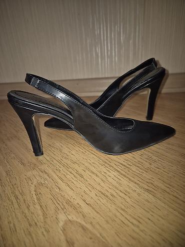 Tuflilər: Qadın dəbli ayaqqabısı – slingback stiletto - Rəng: qara - Model — 1