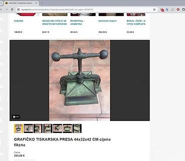 postamenti za skulpture: Antikvarna ručna presa za knjige/papir – liveno gvožđe - Tip: šrafna — 6