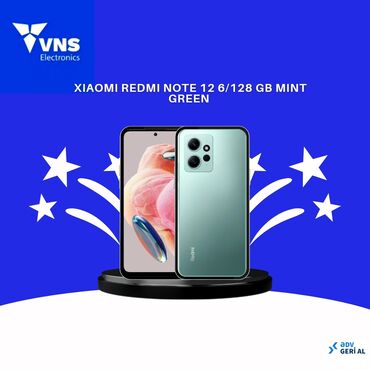 rayonlara kreditle telefon: Xiaomi Redmi Note 12, 128 GB, rəng - Yaşıl, 
 Zəmanət, Kredit, Sensor