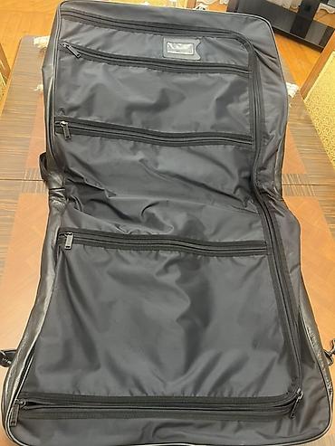meta eynek: Təmiz Dəri geyim üçün asma-səyahət çantası (garment bag) - Material — 3