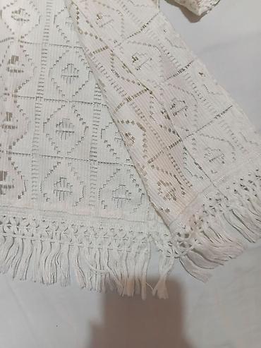 Košulje: Bela heklana košulja/kimono sa resama - Materijal: mrežasta heklana — 3