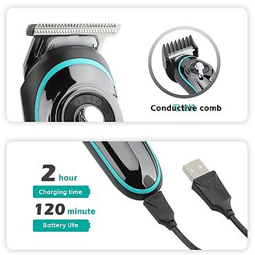 epil: Saqqal üçün trimmer VGR 075 Cord Cordles 500mAh Metal Blades — 6