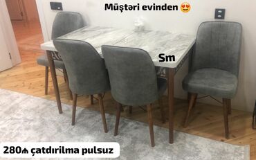 metbext stul: Mətbəx üçün, Yeni, Açılan, Dördbucaq masa, 4 stul