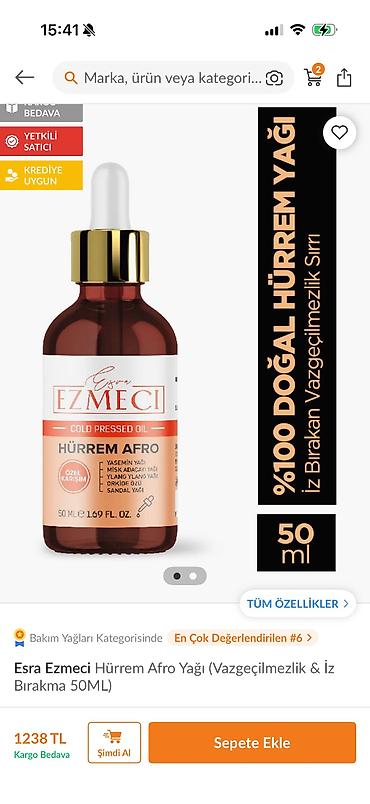 Digər: Hürrem afro yağı satılır. Demek olarki istifade olunmaylb. Trendyoldan — 2