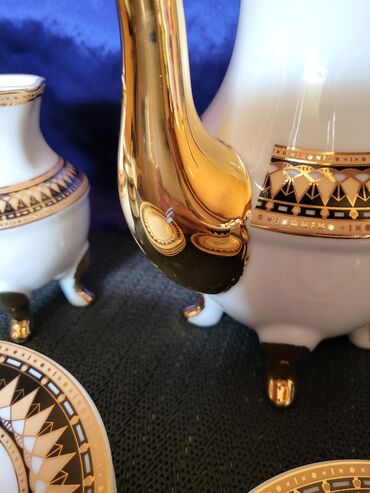 Kuhinjski setovi: Servis vintaz za kafu porcelanski. Servis za kafu,perfektan pozlata — 7