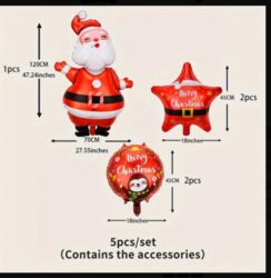 Yeni il oyuncaqları və bəzəkləri: Yeni il şar dəsti – Şaxta Baba Məhsul təsviri: - Material: folqa — 4