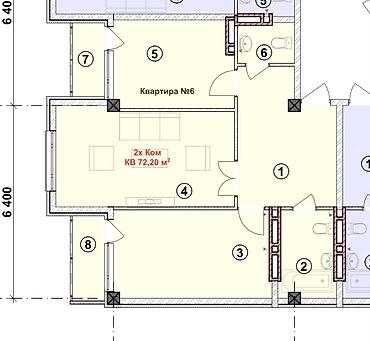 980: 2 комнаты, 72 м², Кызыл Аскер Элитка, 4 этаж — 1