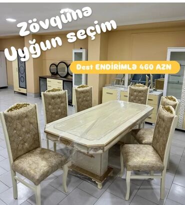 İnformatika: Qonaq otağı üçün, Yeni, Açılmayan, Dördbucaq masa, 6 stul