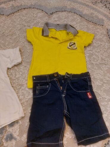 Cinslər və şalvarlar: Uşaq üçün denim şalvar dəsti - 4 fərqli model: 1) Tünd mavi, yarı — 22