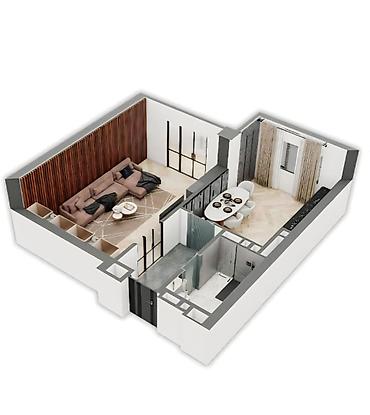 таунхаусы бишкек: 1 комната, 54 м², 14 этаж — 2