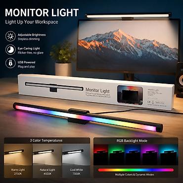 led monitor: Monitor üçün LED işıq çubuğu - Parlaqlığın tənzimlənməsi: fasiləsiz — 1