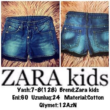 Джинсы и брюки: Yash:7-8(128) Brend:Zara kids Eni:60 Uzunluq:24 Material:Cotton — 1