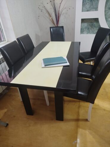 Салонная, медицинская мебель: Masa dəsti 6 stulla açılır 280₼. Endirim üçün qəti yazmayın. Ünvan