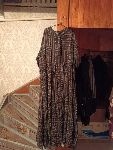 халат платье: Повседневное платье, Турция, Лето, Длинная модель, Хлопок, 6XL (EU 52)