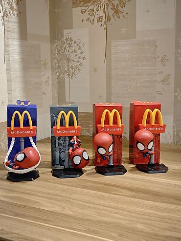 any unboxing giris: Məhsul: McDonald’s x Spider‑Man kolleksiya fiqurları (4 ədəd set) — 1