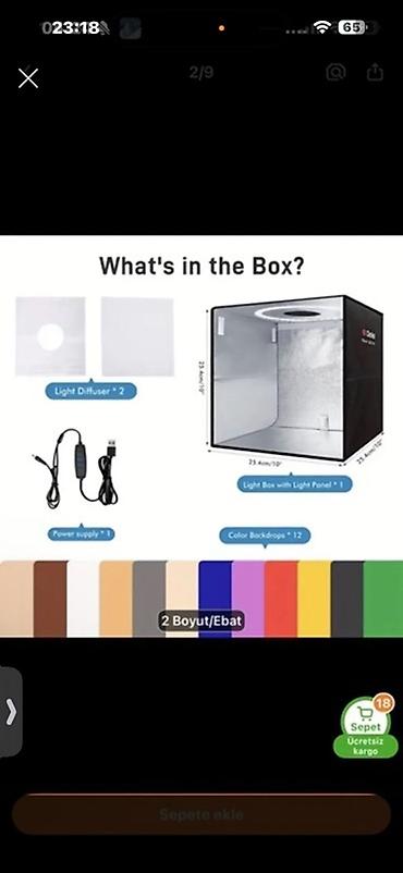 Məhsul: LED işıqlı mini fotoqutu (light box) dəsti Xüsusiyyətlər: -