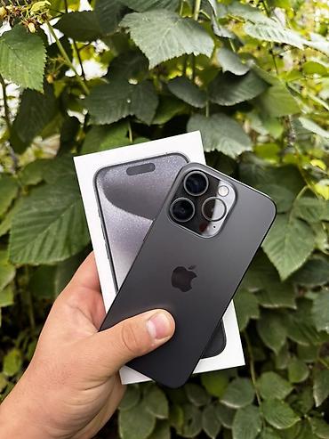 Техника и электроника: IPhone 15 Pro, Б/у, 256 ГБ, Black Titanium, Коробка, 95 % — 1
