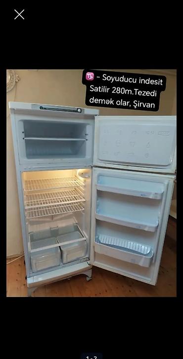 продажа холодильника бу: İndesit iki qapılı soyuducu - Üst hissədə ayrıca dondurucu bölmə - — 1
