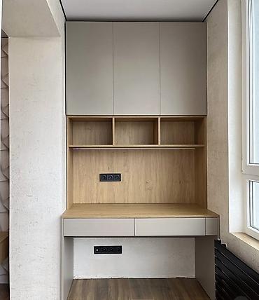 Спальные гарнитуры: Спальный гарнитур, Трюмо, МДФ, цвет - Бежевый — 6