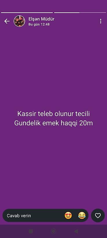 Satış: Kassir tələb olunur, Gündəlik ödəniş — 1
