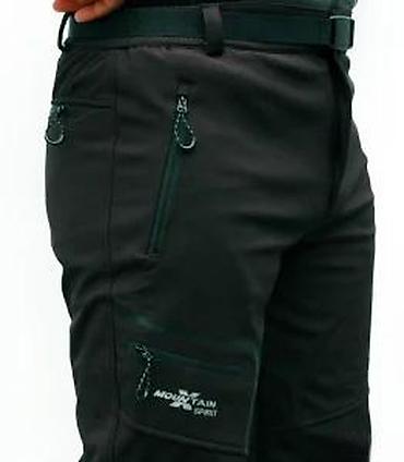 Trenerke: Muške planinarske/trekking pantalone – crne - Softshell materijal — 21