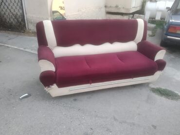 İşlənmiş, Di̇van-kravat, 2 kreslo, Bazalı, Açılan