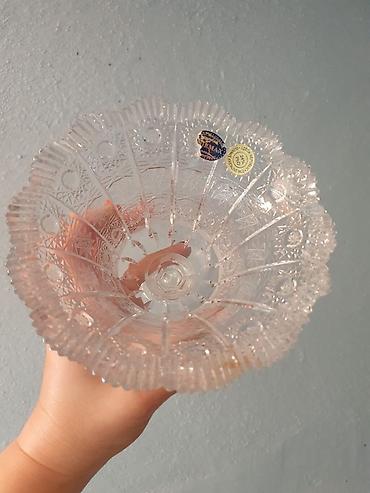Bohemia kristal şirniyyat vazası (BOHEMAX) - Material: orijinal çex