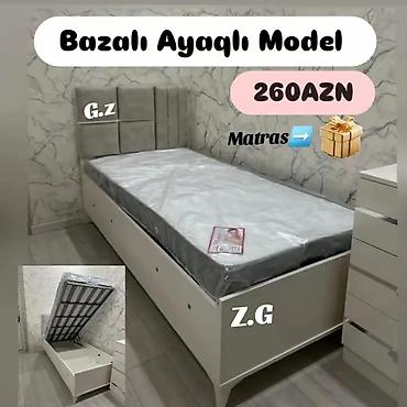dosekler: Bazalı Ayaqlı Model – tək nəfərlik çarpayı Qiymət: 260 AZN Matras — 1