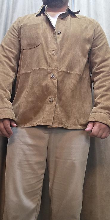 payız kurtkaları: Təmiz dəri gödəkçə Brend Massimo Dutti . Kişi üçün süet effekti olan — 2