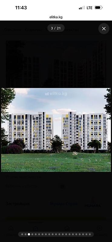 manas: 3 комнаты, 132 м², Кок-Жар ж/м Элитка, 12 этаж, ПСО (под самоотделку) — 2