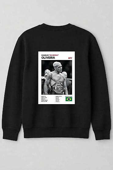 kisi godekce: Qara rəngli UFC temalı sweatshirt - Ön tərəf: sinədə ağ rəngli “UFC” — 2