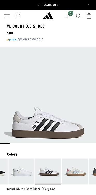 kros: Adidas VL Court 3.0 Shoes Rəng: Cloud White / Core Black / Grey One — 3
