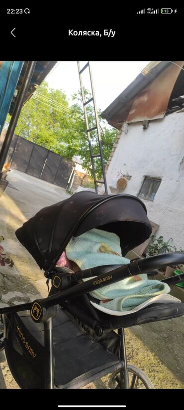 бу детская коляска: Балдар арабасы, түсү - Кара, Колдонулган